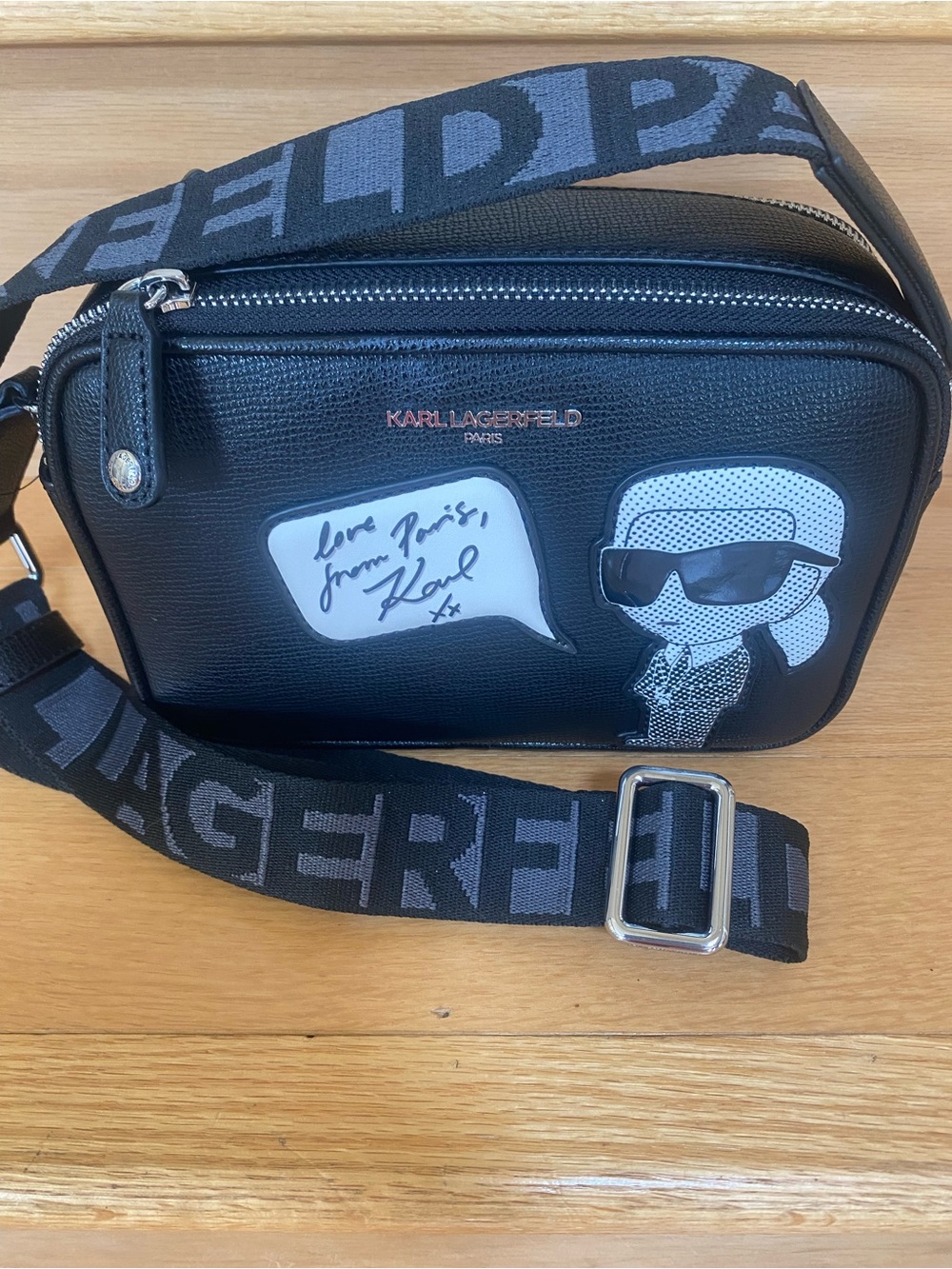 Karl Lagerfeld Black Crossbody w/brand Patch